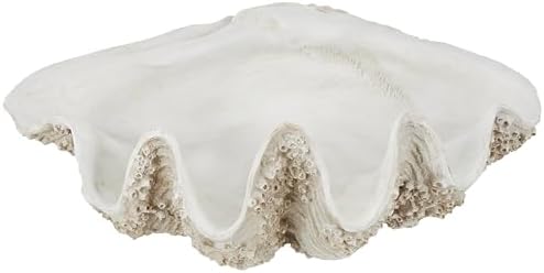 Deco 79 White Polystone Shell Sculpture 34x23x16 1
