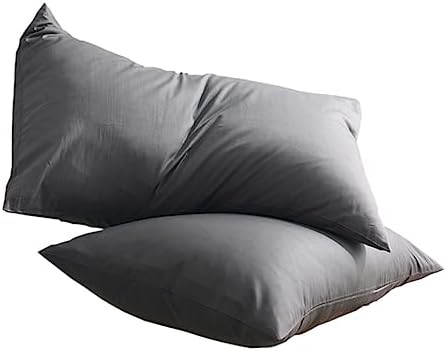1 Pair Pure Cotton Pillowcase Dark Grey Simple Style