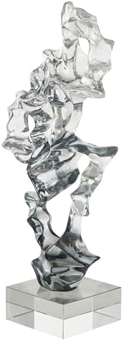 Deco 79 Abstract Glass Sculpture with Clear Base
