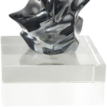 Deco 79 Abstract Glass Sculpture with Clear Base