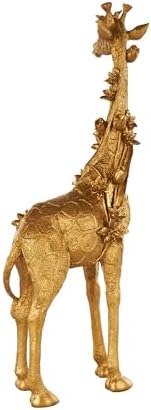 Deco 79 Satin Gold Resin Giraffe Sculpture