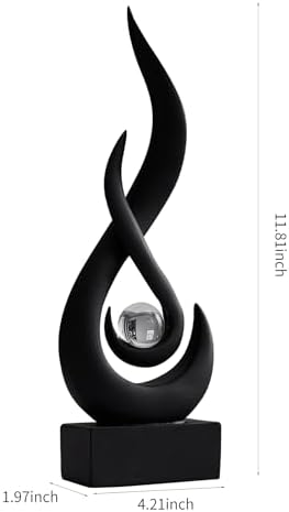 Flame Sculpture Light Luxury Resin Art Decoration Black