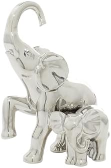 Deco 79 Silver Elephant Home Decor Statue