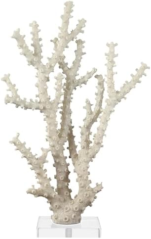 Deco 79 Cream Coral Sculpture with Clear Acrylic Base