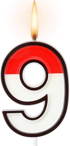 Cartoon Birthday Cake Candle Number 9 for Animated Decor