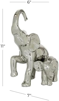 Deco 79 Silver Elephant Home Decor Statue
