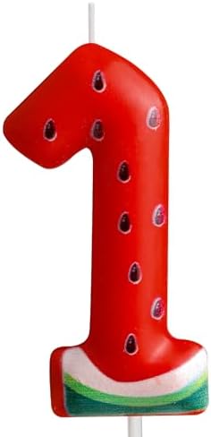 Watermelon Number 1 Birthday Candle for Baby Girl Boy Celebration Cake Topper