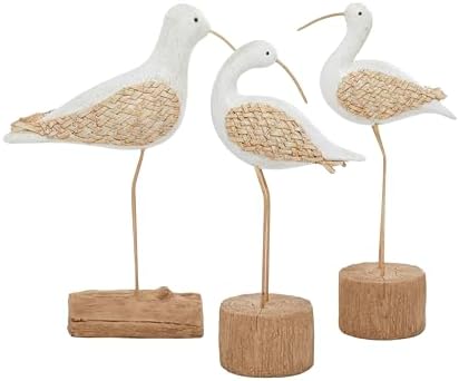 Deco 79 White Polystone Bird Sculptures Set of 3
