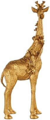 Deco 79 Satin Gold Resin Giraffe Sculpture