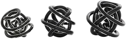 Deco 79 Glass Knot Sculpture Set of 3 Black