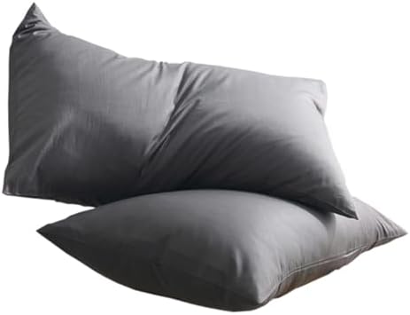 Amosfun 2-Pack Dark Grey Solid Cotton Pillow Covers