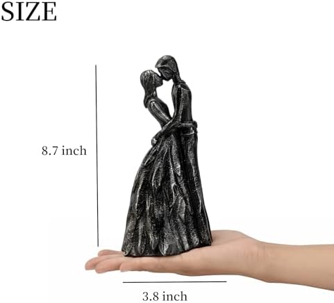Prettidecor Kissing Couple Statue Black Wedding Gift