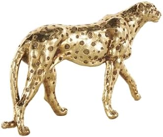 Deco 79 Resin Leopard Gold Statue 10x3x7
