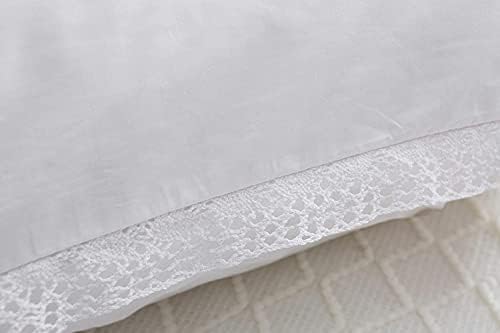 White Crocheted Lace Pillow Shams Queen Set 2PCS 30x20