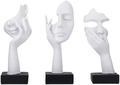 CECKQUE Thinker Statue Modern Abstract Art Decor White