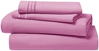 Clara Clark Luxury Soft 4 Piece Bed Sheet Set Full Light Pink