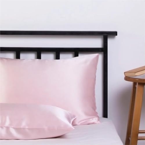 LunaSilk Pink Silk Pillowcase with Hidden Zipper