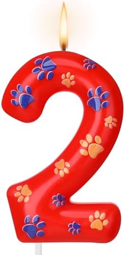 Conelist Number 2 Dog Paw Birthday Candles