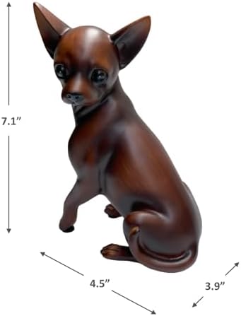 Woodgrain Chihuahua Dog Sculpture Wall Art Decor
