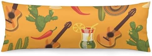 Traditional Mexican Symbols Body Pillow Cover with Zipper 20x54