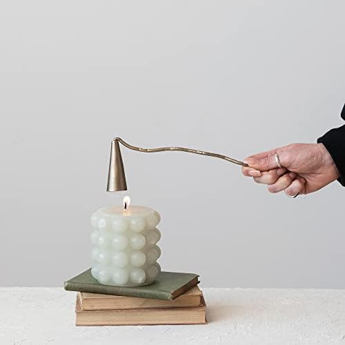 Creative Co-Op Cast Iron Flower Candle Snuffer Pewter Finish