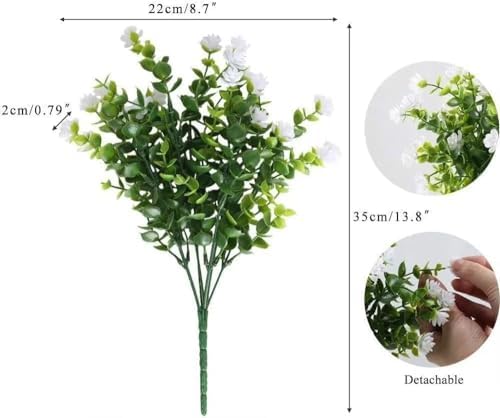 KLUFO Artificial Flowers 4Pack UV Resistant Home Decor