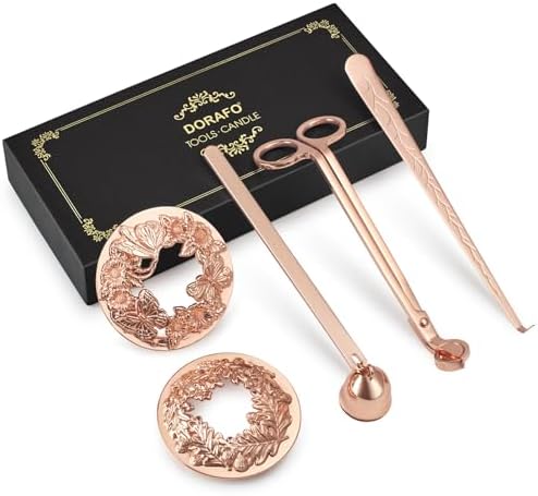 DORAFO 5 in 1 Candle Accessory Set Rose Gold