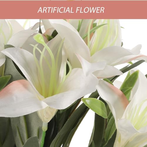 BESTOYARD Lifelike Artificial Lily Bouquet Wedding Decor