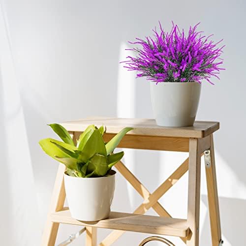 Ximiloor 12 Bundle Artificial Lavender UV Resistant Outdoor Plants