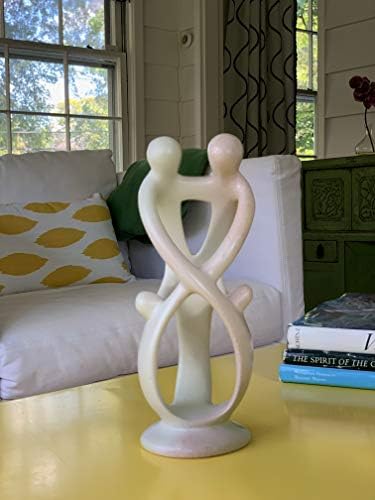 Natural Soapstone Family Sculpture - 2 Parents 4 Children