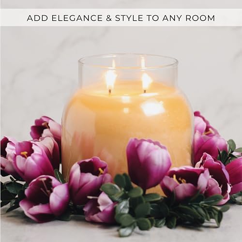 A Cheerful Giver Spring Tulips Artificial Flower Candle Ring