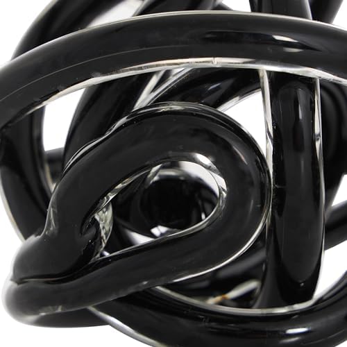 Deco 79 Glass Knot Sculpture Set of 3 Black