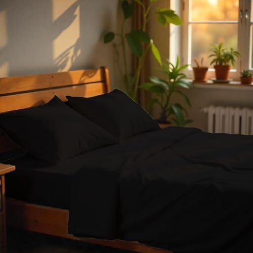 El Lecho 800 Thread Count King Pillowcases Set of 4 - Black
