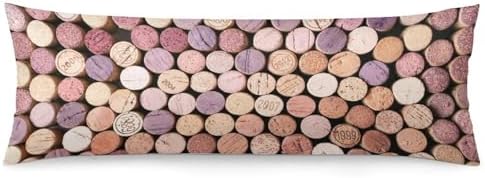 MEIKKO Wine Corks Body Pillow Cover with Zipper 20x54
