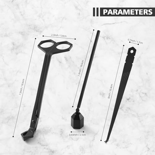3-in-1 Candle Accessory Set with Wick Trimmer Snuffer and Spoon