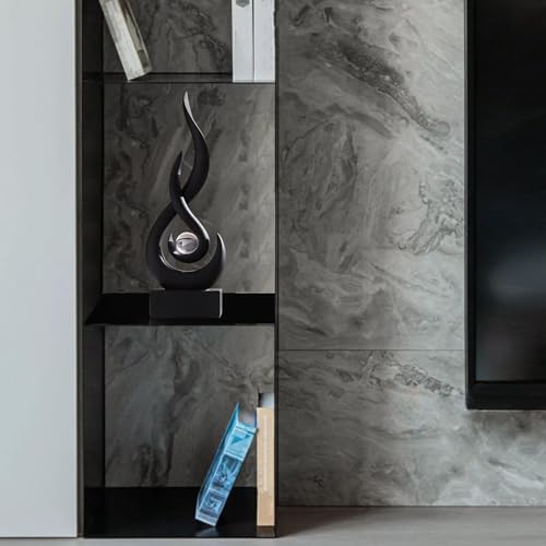 Flame Sculpture Light Luxury Resin Art Decoration Black