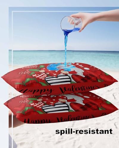 Waterproof Pillow Protector 2 Pack with Red Love Flowers Design