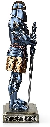 Medieval Knight Statue with Sword Blue 1512 Inch