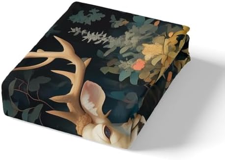 Wild Deer Fitted Sheet Twin Size with Pillowcase