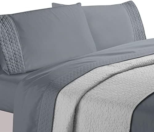Elegant Comfort Luxurious 4-Piece Quilted Bed Sheet Set
