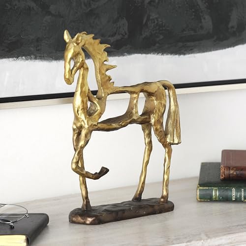 Deco 79 Gold Polystone Horse Decor Sculpture