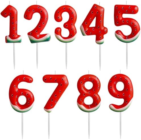 Watermelon Number 1 Birthday Candle for Baby Girl Boy Celebration Cake Topper