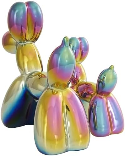 Deco 79 Ceramic Dog Balloon Sculpture Set of 2