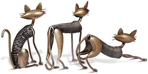 Tooarts Iron Cat Sculpture Home Decor Art