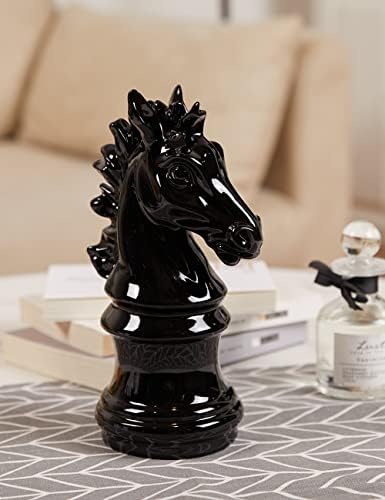 NENBOLEC Chess Decor Sculpture 10 Inch Black Statue