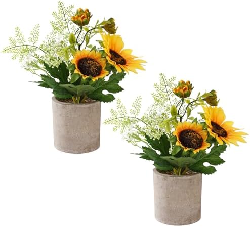 ucky Artificial Sunflower Set of 2 for Home Decoration