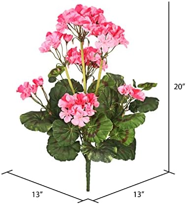 Vickerman Artificial 20 Pink Geranium Bush 4-Pack