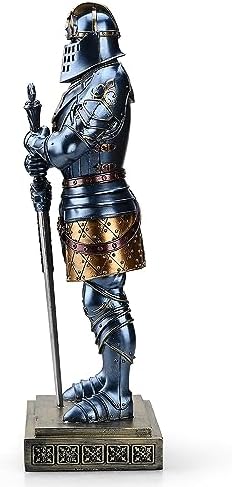 Medieval Knight Statue with Sword Blue 1512 Inch