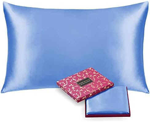 Sleep Mantra Mulberry Silk Pillowcase Queen Size Blue