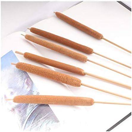 HANRUO Pink Bulrush Artificial Flowers 6pcs